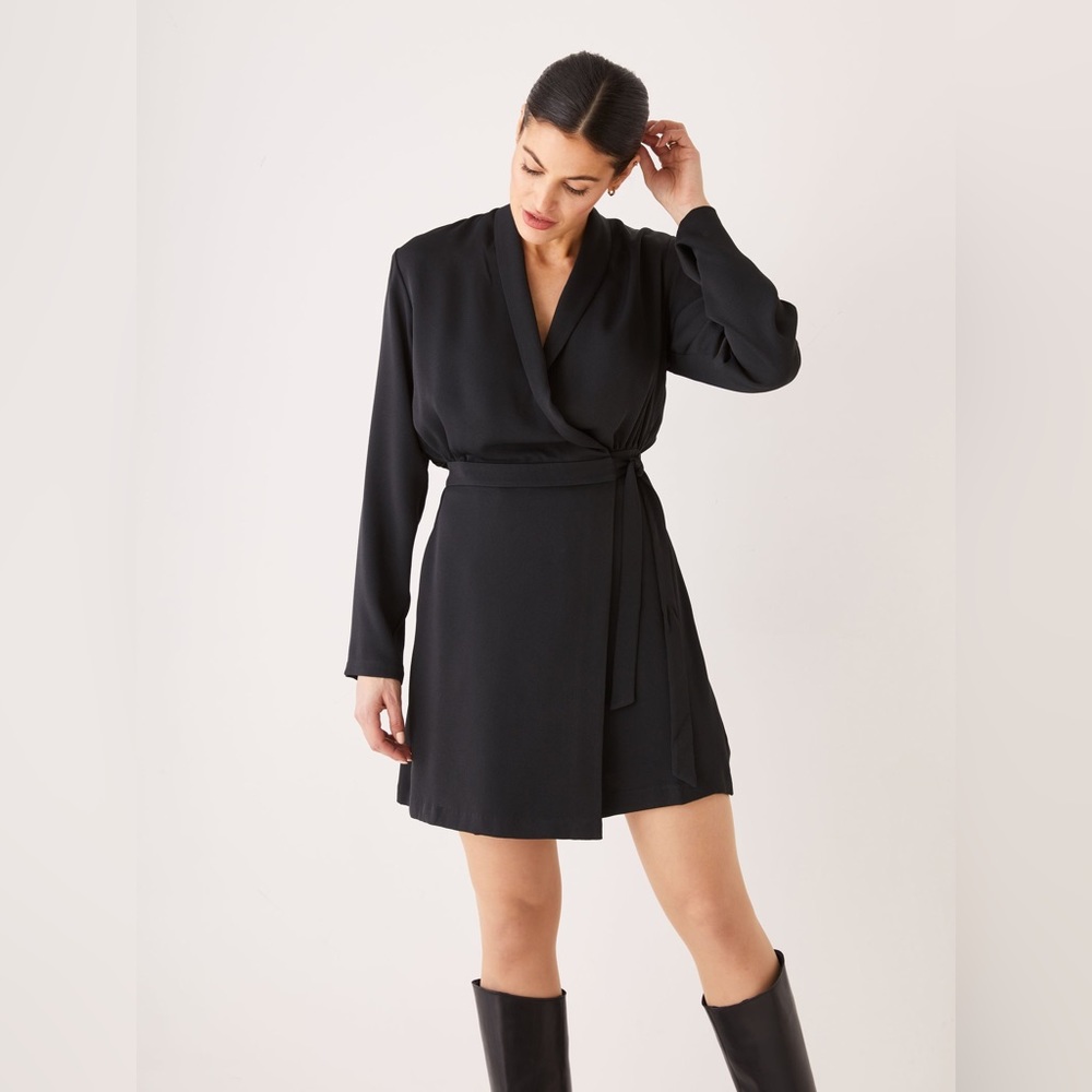 FRANK & OAK ● Black Wrap Dress